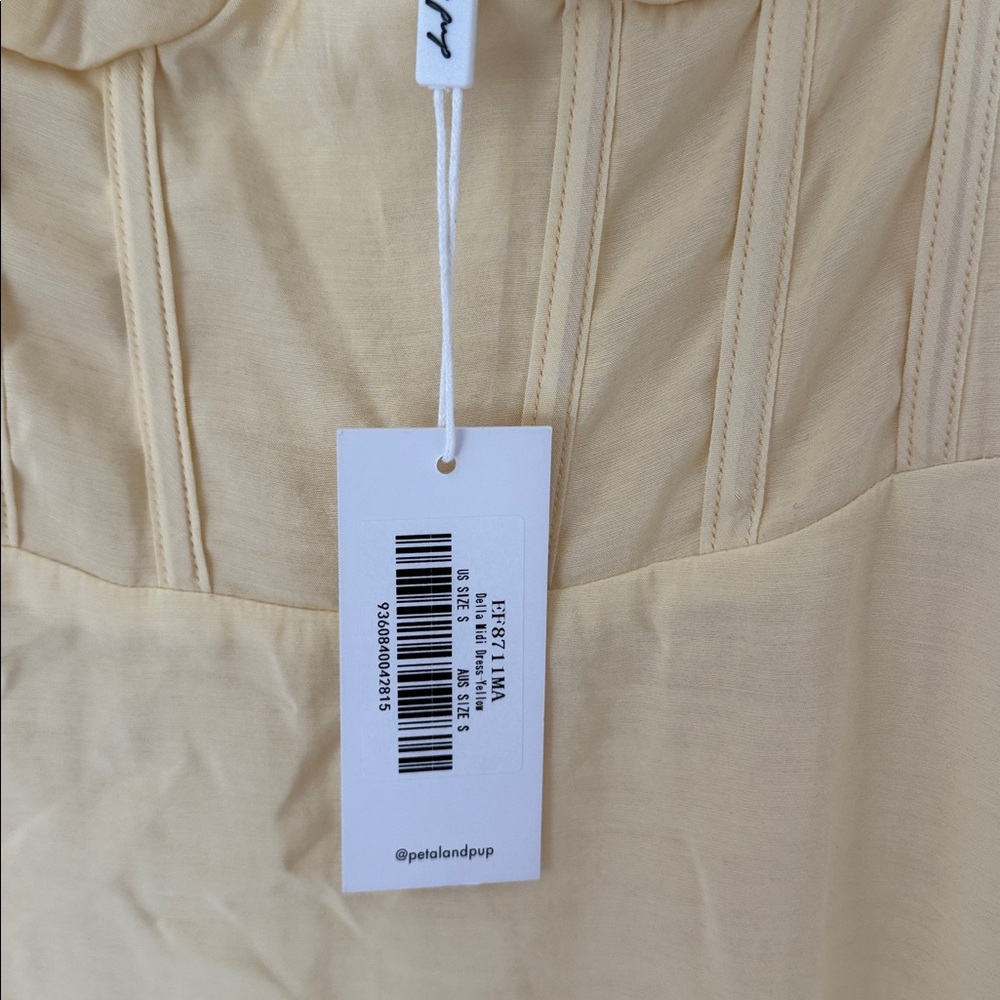 Petal & Pup Butter Yellow Cream Della Midi Dress - Picture 6 of 7
